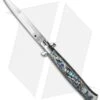 AGA Campolin 10" Italian Stiletto Automatic Knife Abalone (4.5" Satin Bayo)
