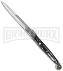 Aga Campolin 35 A.G.A. Campolin 12" Brazilian Horn Sicilian Picklock Automatic Knife - Bayonet