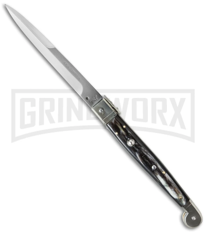 A.G.A. Campolin 12" Brazilian Horn Sicilian Picklock Automatic Knife - Bayonet 3 A.G.A. Campolin 12" Brazilian Horn Sicilian Picklock Automatic Knife - Bayonet