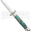 AGA 9" Italian Stiletto Swinguard Abalone Automatic Lockback Knife - Dagger 1 AGA 9" Italian Stiletto Swinguard Abalone Automatic Lockback Knife - Dagger -Aga Campolin AGA 11in Italian Stiletto Swinguard Abalone Auto Dagger GX 36952 jr large