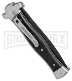 AGA Campolin Zero Black G-10 Leverlock Automatic Knife - Dagger Black Plain -Aga Campolin AGA Campoliln Zero Dagger LL Black G 10 Black AGA01N ND BHQ 72185 jr side large