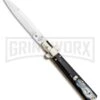 AGA Campolin 10" Brazilian Horn Frosolone Stiletto Automatic Knife - Bayonet