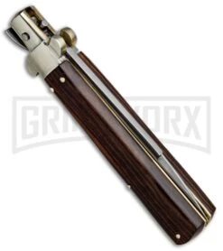 AGA Campolin 10" Cocobolo Frosolone Stiletto Automatic Knife - Bayonet -Aga Campolin AGA Campolin 10in Frosolone Bayo Stiletto Cocobolo Polish BP 28944 jr side large