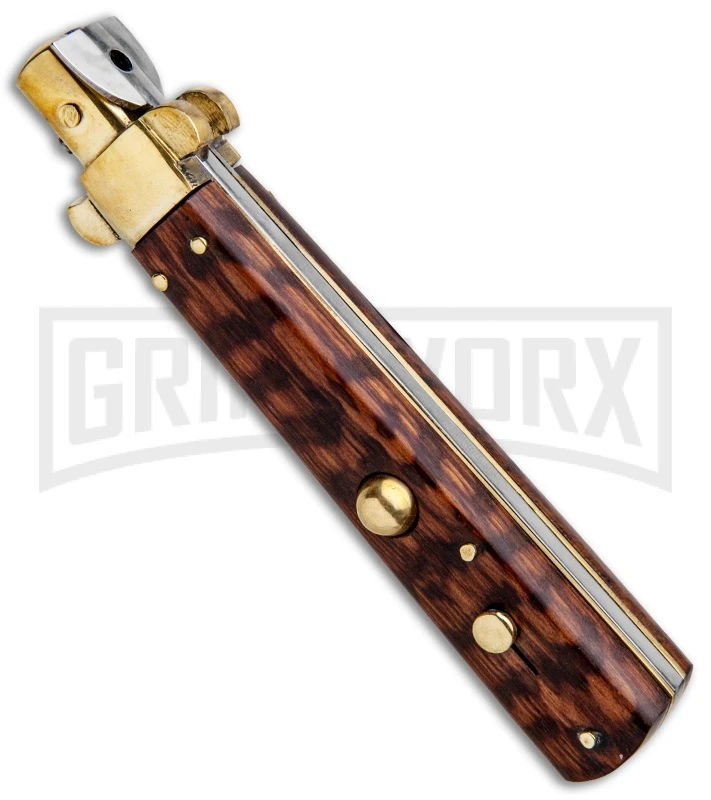 AGA Campolin 10" Snakewood Frosolone Stiletto Automatic Knife - Bayonet 4 AGA Campolin 10" Snakewood Frosolone Stiletto Automatic Knife - Bayonet - Image 2