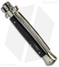 AGA Campolin 10" Italian Stiletto Picklock Automatic Brazil Horn (4.5" Kris) 7 AGA Campolin 10" Italian Stiletto Picklock Automatic Brazil Horn (4.5" Kris) -Aga Campolin AGA Campolin 10in Stiletto Brazilian Horn Satin Kriss BP 19131 jr side