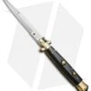 AGA Campolin 10" Italian Stiletto Picklock Automatic Brass/Ebony (4.5" Bayonet) -Aga Campolin AGA Campolin 10in Stiletto Ebony Bayo BP 19128 jr