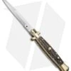 AGA Campolin 10" Italian Stiletto Picklock Automatic Brass/Stag (4.5" Bayonet) -Aga Campolin AGA Campolin 10in Stiletto Stag Horn Bayo BP 19124 jr