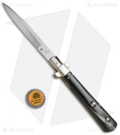 AGA Campolin 11" Frosolone Pick Lock Stiletto Automatic Knife (5" Satin) -Aga Campolin AGA Campolin 11in Frosolone Pick Lock Stiletto Brazilian Horn BHQ 23370 jr bottlecap
