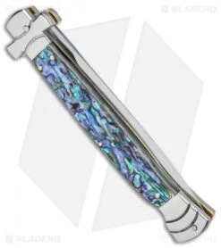 AGA Campolin 11" Maltese Cr. Dagger Auto Italian Stiletto Abalone (5" Satin) -Aga Campolin AGA Campolin 11in Maltese Cr. Dagger Stiletto Abalone Satin BHQ 76134 jr side