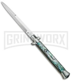 AGA Campolin 11" 2017 Italian Picklock Abalone Automatic Knife - Bayonet