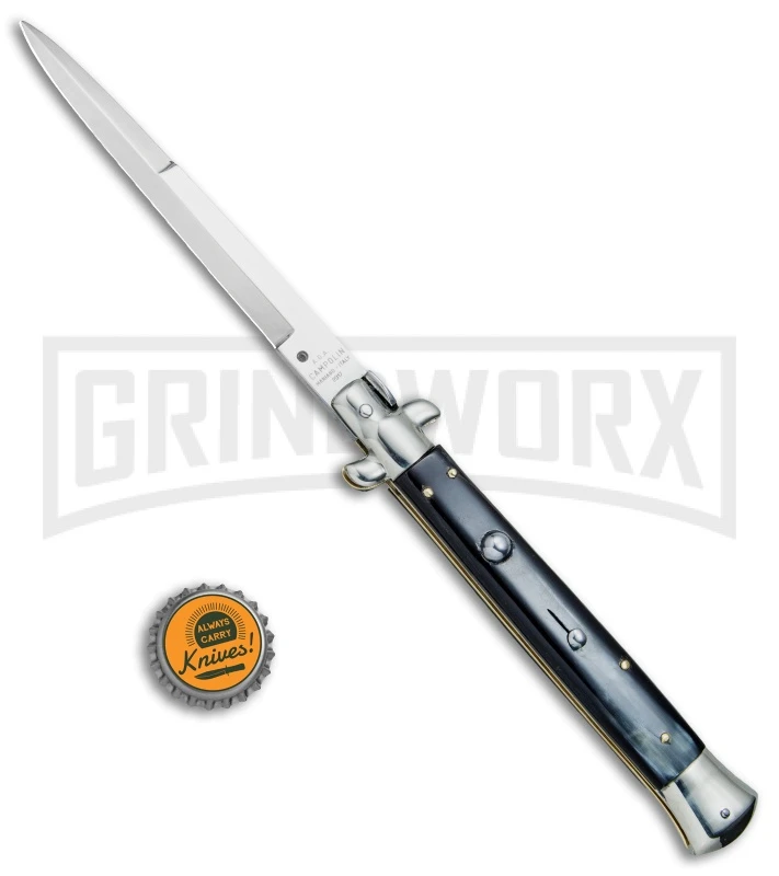 AGA Campolin 11" 2017 Italian Picklock Dark Horn Automatic Knife - Bayonet 6 AGA Campolin 11" 2017 Italian Picklock Dark Horn Automatic Knife - Bayonet - Image 4