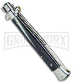 AGA Campolin 11" 2017 Italian Picklock Dark Horn Automatic Knife - Bayonet 8 AGA Campolin 11" 2017 Italian Picklock Dark Horn Automatic Knife - Bayonet -Aga Campolin AGA Campolin 11in Picklock Italian Stiletto Dark Horn Satin BHQ 78227 jr side large