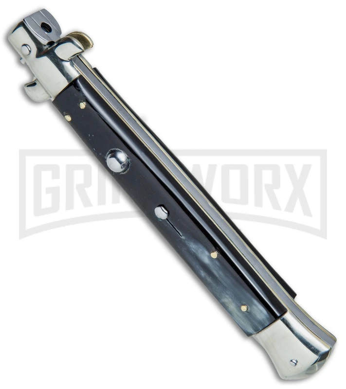 AGA Campolin 11" 2017 Italian Picklock Dark Horn Automatic Knife - Bayonet 4 AGA Campolin 11" 2017 Italian Picklock Dark Horn Automatic Knife - Bayonet - Image 2