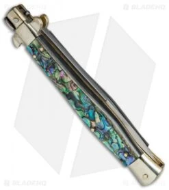 AGA Campolin 11" Picklock Automatic Italian Stiletto Abalone (5"Satin) 9 AGA Campolin 11" Picklock Automatic Italian Stiletto Abalone (5"Satin) -Aga Campolin AGA Campolin 11in picklock Stilletto Abalone BHQ 67465 jr side