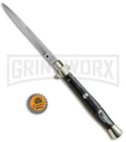 AGA Campolin 11" Italian Picklock Dark Horn Automatic Knife - Bayonet 2016 -Aga Campolin AGA Campolin 11in picklock Stilletto Dark Horn BHQ 67472 jr bottlecap large