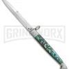 A.G.A. Campolin 9" Abalone Sicilian Ring Pull Automatic Knife - Bayonet -Aga Campolin AGA Campolin 12in Sicilian Lever Lock Ring Pull Abalone Bayonet BP 27798 jr large