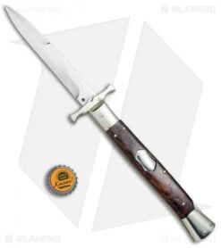 AGA Campolin 13" Bat Swinguard Automatic Cocobolo (5.75" Satin Bayonet) -Aga Campolin AGA Campolin 13in Bat Swinguard Auto Cocobolo Satin Bayo BHQ 77552 jr bottlecap
