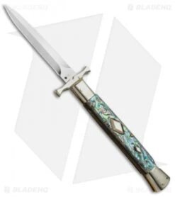 AGA Campolin 13" Bat Swinguard Diamond Automatic Knife Abalone (5.75" Dagger)