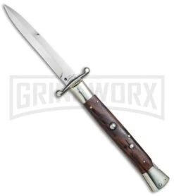 AGA Campolin 13" Stiletto Swinguard Cocobolo Wood Automatic Knife - Bayonet