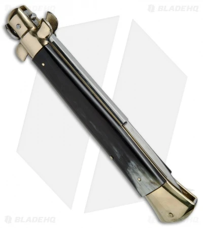 AGA Campolin 15" Automatic Italian Stiletto Knife Brazil Horn (7" Satin Bayo) 5 AGA Campolin 15" Automatic Italian Stiletto Knife Brazil Horn (7" Satin Bayo) - Image 3