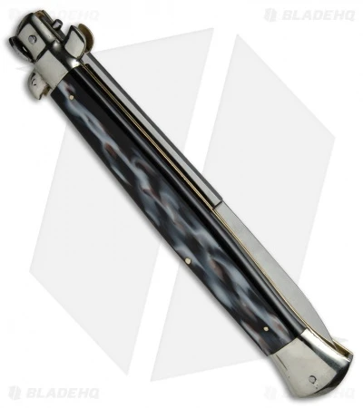 AGA Campolin 18" Italian Stiletto Automatic Knife Sim Horn (8" Satin Bayonet) 5 AGA Campolin 18" Italian Stiletto Automatic Knife Sim Horn (8" Satin Bayonet) - Image 3