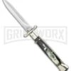 AGA Campolin 9" Italian Stiletto Swinguard Dark Horn Automatic Knife - Dagger -Aga Campolin AGA Campolin 9 Italian Stiletto Swinguard Dark Horn Automatic Knife Dagger GX 36503 LS large