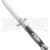 AGA Campolin 9" Stiletto Swinguard Brazilian Horn Automatic Knife - Dagger -Aga Campolin AGA Campolin 9 Swinguard Automatic Knife Brazilian Horn 5.75 Satin Dagger BHQ 121424 LS large