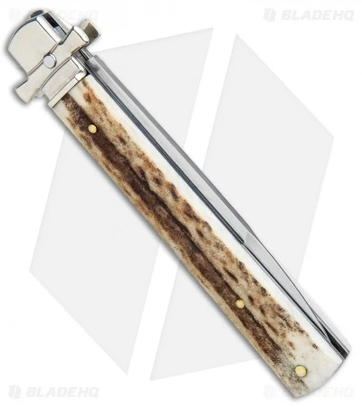 AGA Campolin 9" Dominus Leverlock Automatic Knife Stag (4" Satin) 5 AGA Campolin 9" Dominus Leverlock Automatic Knife Stag (4" Satin) - Image 3