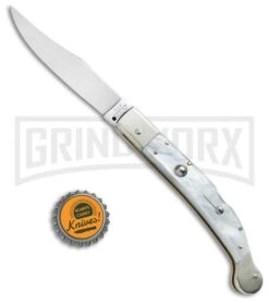 AGA Campolin Sahara Pearlex Italian Stiletto Automatic Knife - Mirror Plain -Aga Campolin AGA Campolin 9in Sahara Italian Stiletto LB Pearlex Mirror BHQ 74049 jr bottlecap large