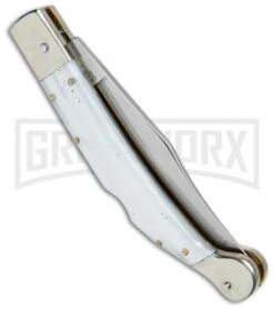 AGA Campolin Sahara Pearlex Italian Stiletto Automatic Knife - Mirror Plain -Aga Campolin AGA Campolin 9in Sahara Italian Stiletto LB Pearlex Mirror BHQ 74049 jr side large
