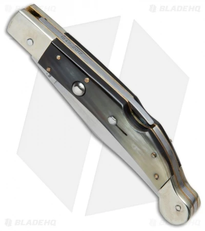 AGA Campolin 9" Sahara Italian Stiletto Lockback Auto Dark Horn (3.8" Mirror) 4 AGA Campolin 9" Sahara Italian Stiletto Lockback Auto Dark Horn (3.8" Mirror) - Image 2