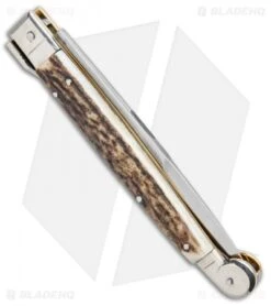 AGA Campolin 9" Sicilian Picklock Auto Sillito Knife Stag (4.1" Satin Bayo) 8 AGA Campolin 9" Sicilian Picklock Auto Sillito Knife Stag (4.1" Satin Bayo) -Aga Campolin AGA Campolin 9in Sicilian Picklock Auto Stag Horn Satin Bayo BHQ 81940 jr side
