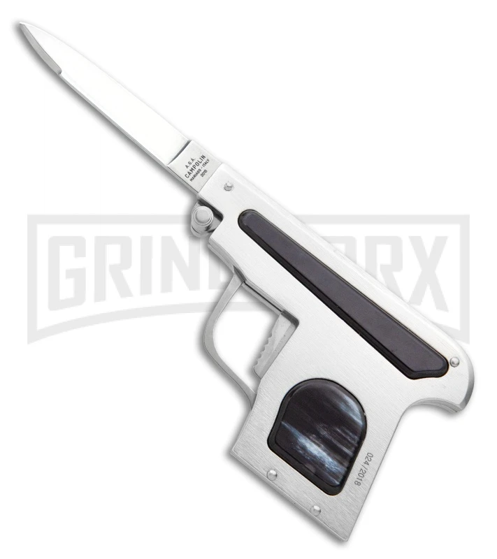 AGA Campolin Dark Horn Automatic Gun Knife - Satin Plain 3 AGA Campolin Dark Horn Automatic Gun Knife - Satin Plain
