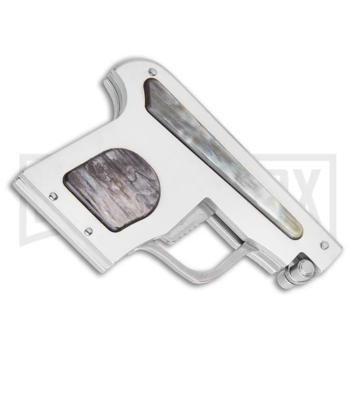 AGA Campolin Dark Horn Automatic Gun Knife - Satin Plain 5 AGA Campolin Dark Horn Automatic Gun Knife - Satin Plain - Image 3