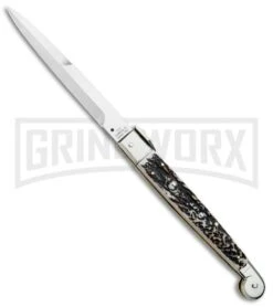 Aga Campolin 37 A.G.A. Campolin 12" Brazilian Stag Sicilian Picklock Automatic Knife - Bayonet