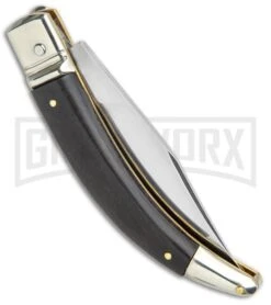 AGA Campolin Diana Ebony Lever Lock Automatic Knife - Satin Plain -Aga Campolin AGA Campolin Diana LL Auto Dark Wood Satin BHQ 34351 jr side large