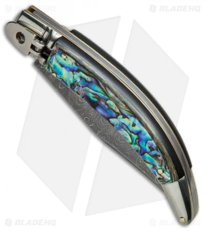 AGA Campolin Diana Lever Lock Automatic Knife Abalone (3.75" Damascus) 4 AGA Campolin Diana Lever Lock Automatic Knife Abalone (3.75" Damascus) - Image 2