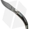AGA Campolin Diana Lever Lock Automatic Knife Dark Horn (3.75" Damascus)