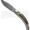 AGA Campolin Diana Stag Horn Lever Lock Automatic Knife - Damascus -Aga Campolin AGA Campolin Diana LL Damascus Stag Horn BHQ 67441 jr large