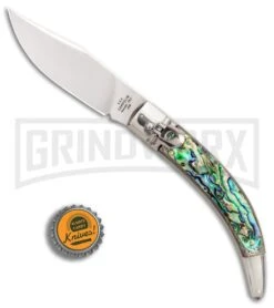 AGA Campolin Diana Abalone Lever Lock Automatic Knife - Polished Plain -Aga Campolin AGA Campolin Diana Lever Lock Abalone Satin BHQ 87410 er bottlecap large