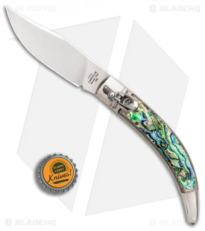 AGA Campolin Diana Lever Lock Automatic Knife Abalone (3.625" Polished) 6 AGA Campolin Diana Lever Lock Automatic Knife Abalone (3.625" Polished) - Image 4