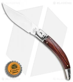 AGA Campolin Diana Lever Lock Automatic Knife Santos Wood (3.75" Satin) -Aga Campolin AGA Campolin Diana Lever Lock Automatic Knife Santos Wood 3.75 Satin BHQ 120336 LS Bottlecap