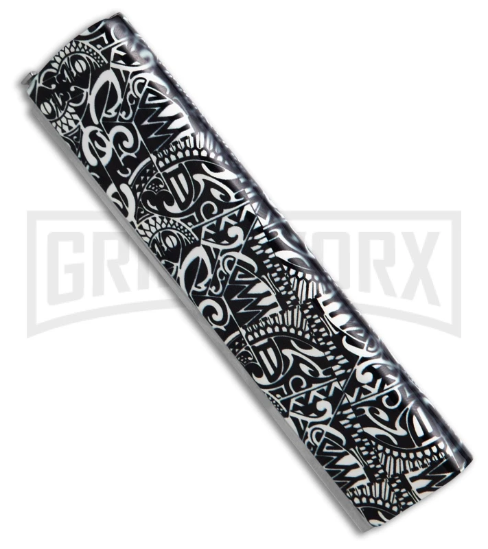 AGA Campolin Dragonfly Black/White Tribal Gravity Knife - Black Plain 3 AGA Campolin Dragonfly Black/White Tribal Gravity Knife - Black Plain - Image 2