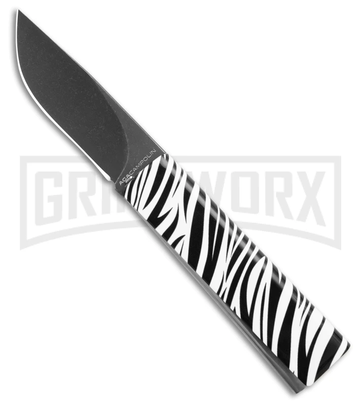 AGA Campolin Dragonfly Zebra Steel Gravity Knife - BlackPlain 3 AGA Campolin Dragonfly Zebra Steel Gravity Knife - BlackPlain