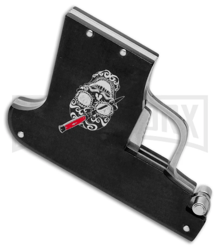 AGA Campolin Black Automatic Gun Knife - Satin Plain 4 AGA Campolin Black Automatic Gun Knife - Satin Plain - Image 2