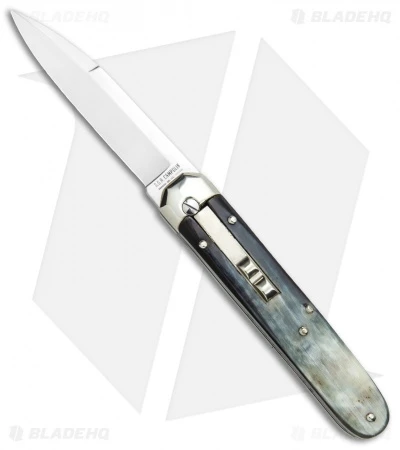 AGA Campolin Baron Automatic Knife Dark Horn (3.75" Satin) 3 AGA Campolin Baron Automatic Knife Dark Horn (3.75" Satin)