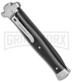 AGA Campolin Zero+ Blk G-10 Leverlock Automatic Knife - Bayonet Black Plain 2.0 -Aga Campolin AGA Campolin Zero Bayo LL Auto Black G 10 Black BHQ 105435 jr side large