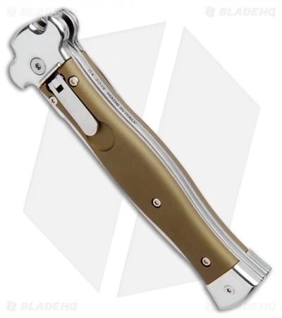 AGA Campolin Zero Bayo Leverlock Automatic Knife ODGreen Aluminum (3.75" Satin) 4 AGA Campolin Zero Bayo Leverlock Automatic Knife ODGreen Aluminum (3.75" Satin) - Image 2