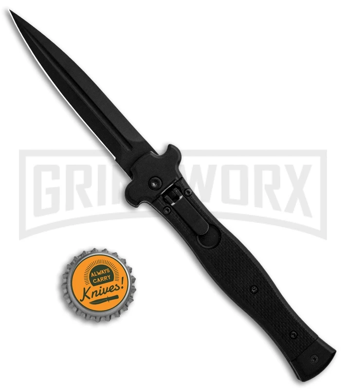 AGA Campolin Zero SWAT G-10 Leverlock Automatic Knife - Dagger Black Plain 6 AGA Campolin Zero SWAT G-10 Leverlock Automatic Knife - Dagger Black Plain - Image 4