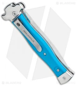 AGA Campolin Zero Dagger Leverlock Automatic Knife Blue G-10 (3.75" Satin) -Aga Campolin AGA Campolin Zero Dagger LL Auto Blue G 10 Satin BHQ 117112 jr side